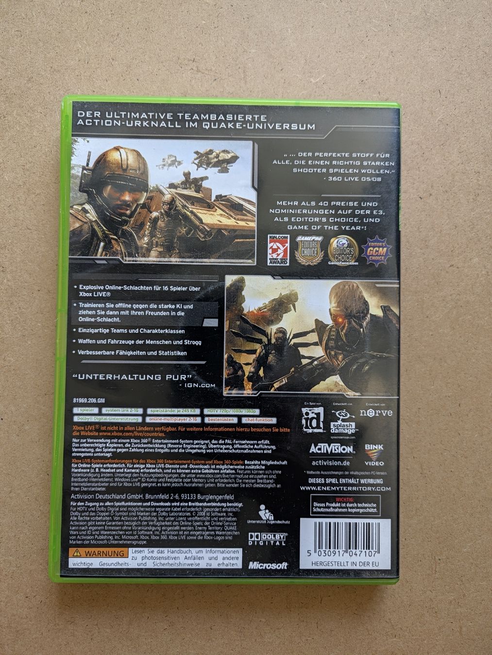 Spiele: Enemy Territory Quake Wars Xbox 360  – Gebraucht aus Chur von FreakofRarity 1