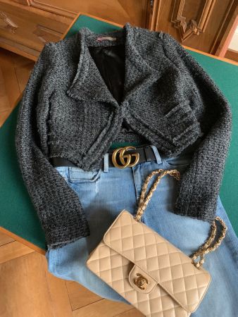 SAINT TROPEZ Tweed Jacke  Größe XS / 34-36EU/