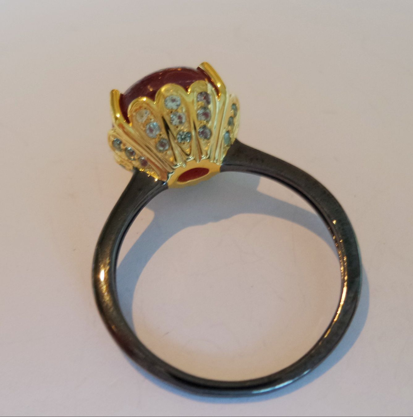 Bagues: Rubin cabochon Silber Ring – Neuf (Voir description) à Zürich par Benedikt21 5