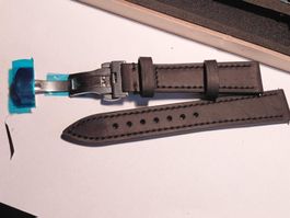 Bracelet de montre en cuir noir, kit complet neuf 18 mm