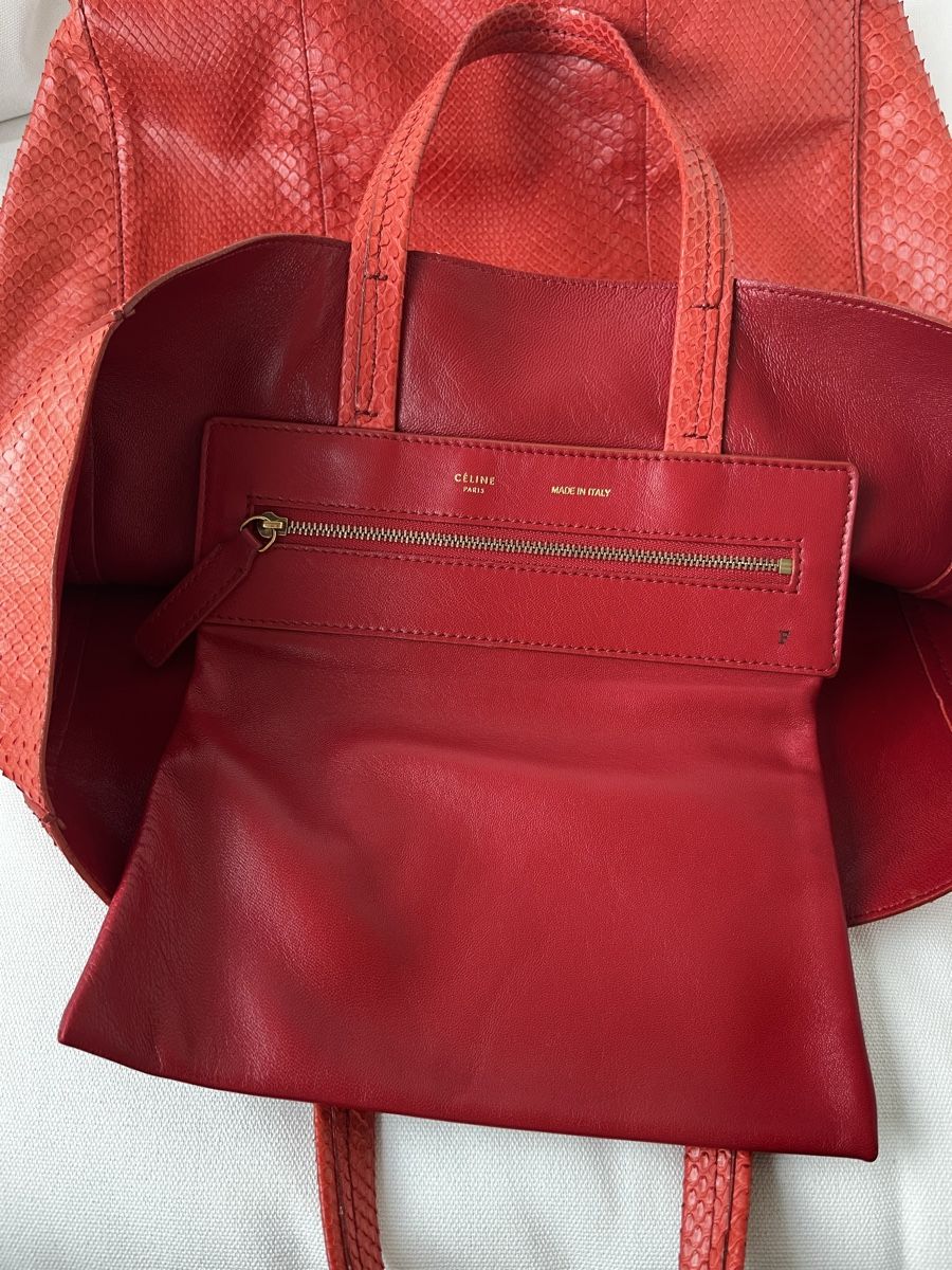 Celine Borse da donna: Céline „Cabas“ Python rot – Usato da Olten venduto da hahnice99 8