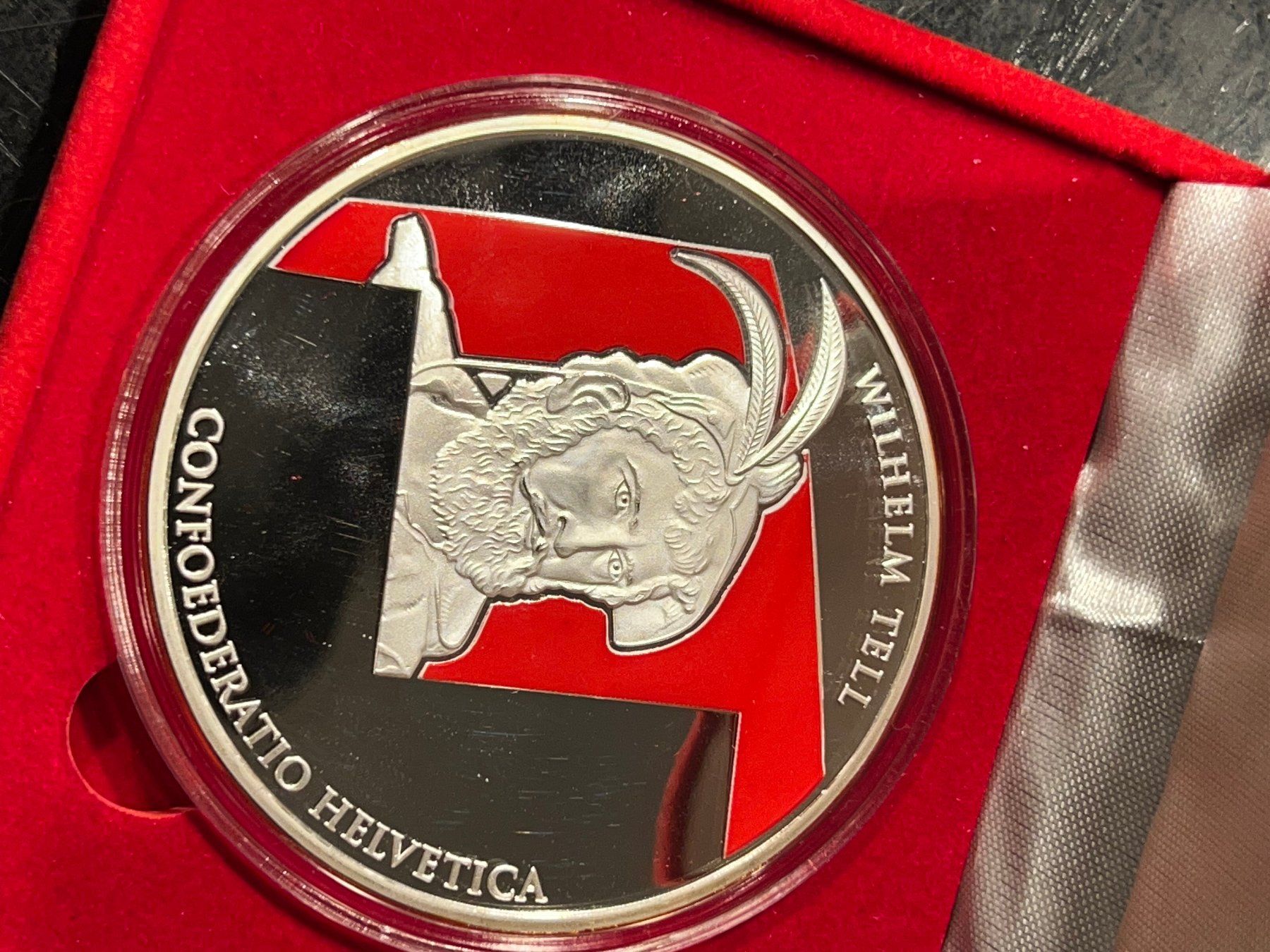 2009Wilhelm Tell versilerte teilvegoldet 75g P P /Zertifikat (Neu