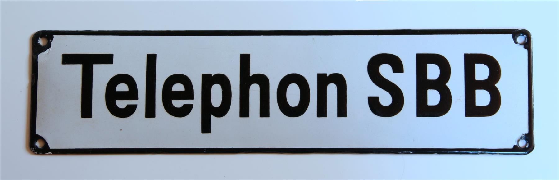 SBB/CFF/FFS Insegne: Emailschild Telephon SBB CFF FFS – Usato da Langenthal venduto da Sammlungs_aus