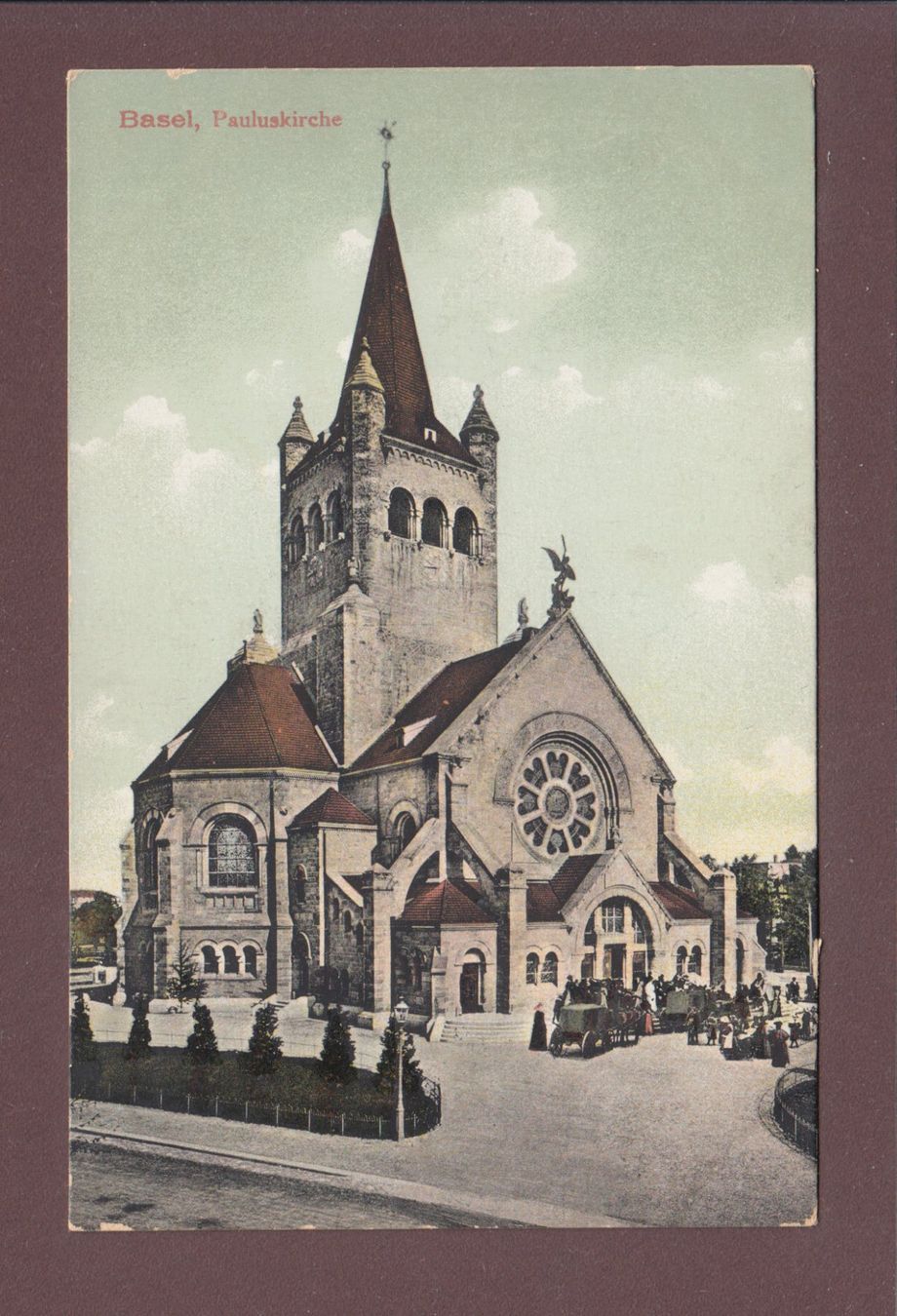 Cartoline postali: BASEL - Pauluskirche - 1906 – Usato da Pully venduto da nicecards