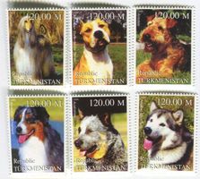 Briefmarken "Australian Shepherd , Alaskan Malamute".