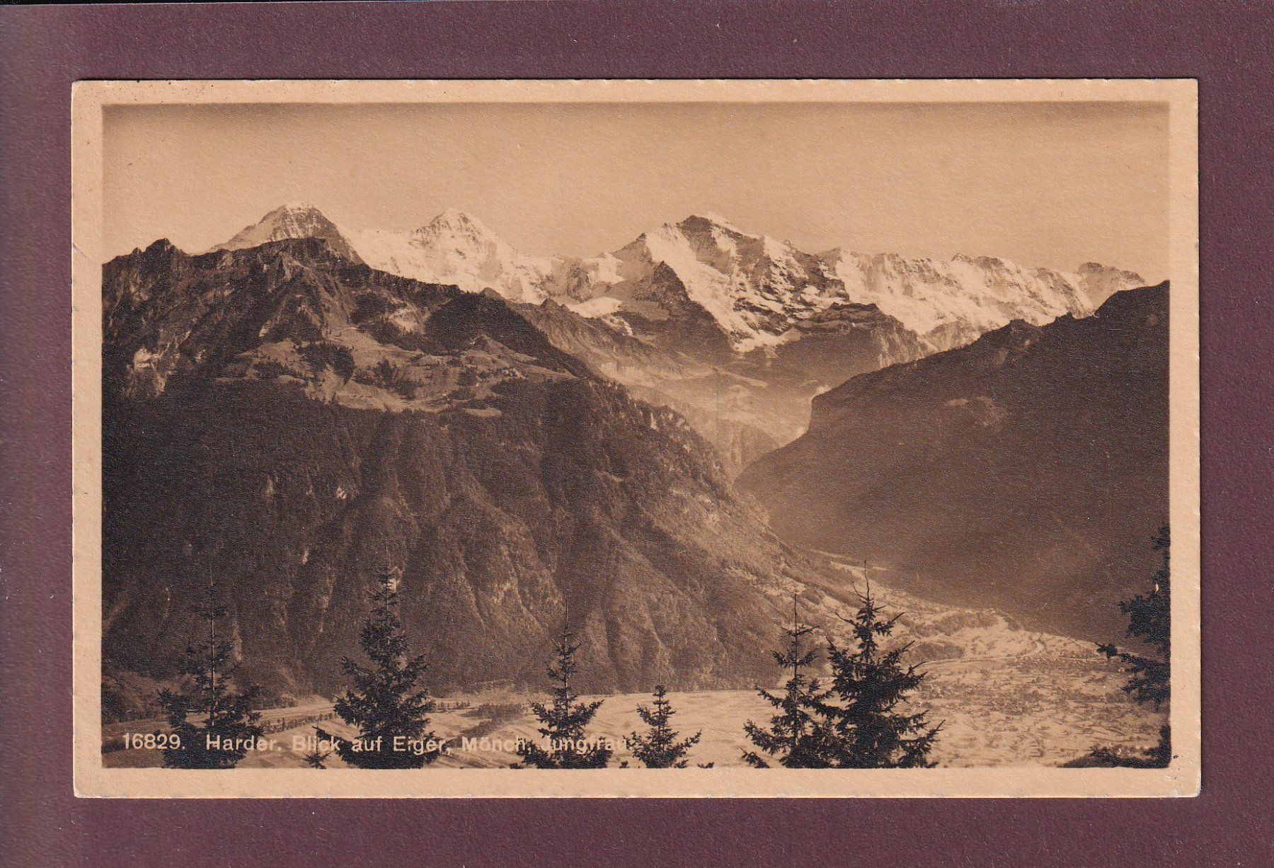 Cartoline postali: HARDER - Eiger - Mönch - Jungfrau – Usato da Pully venduto da nicecards