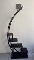 Plant stand curved black metal four tiers
