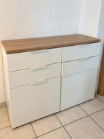 Kommode weiss mit Holzoptik-Platte