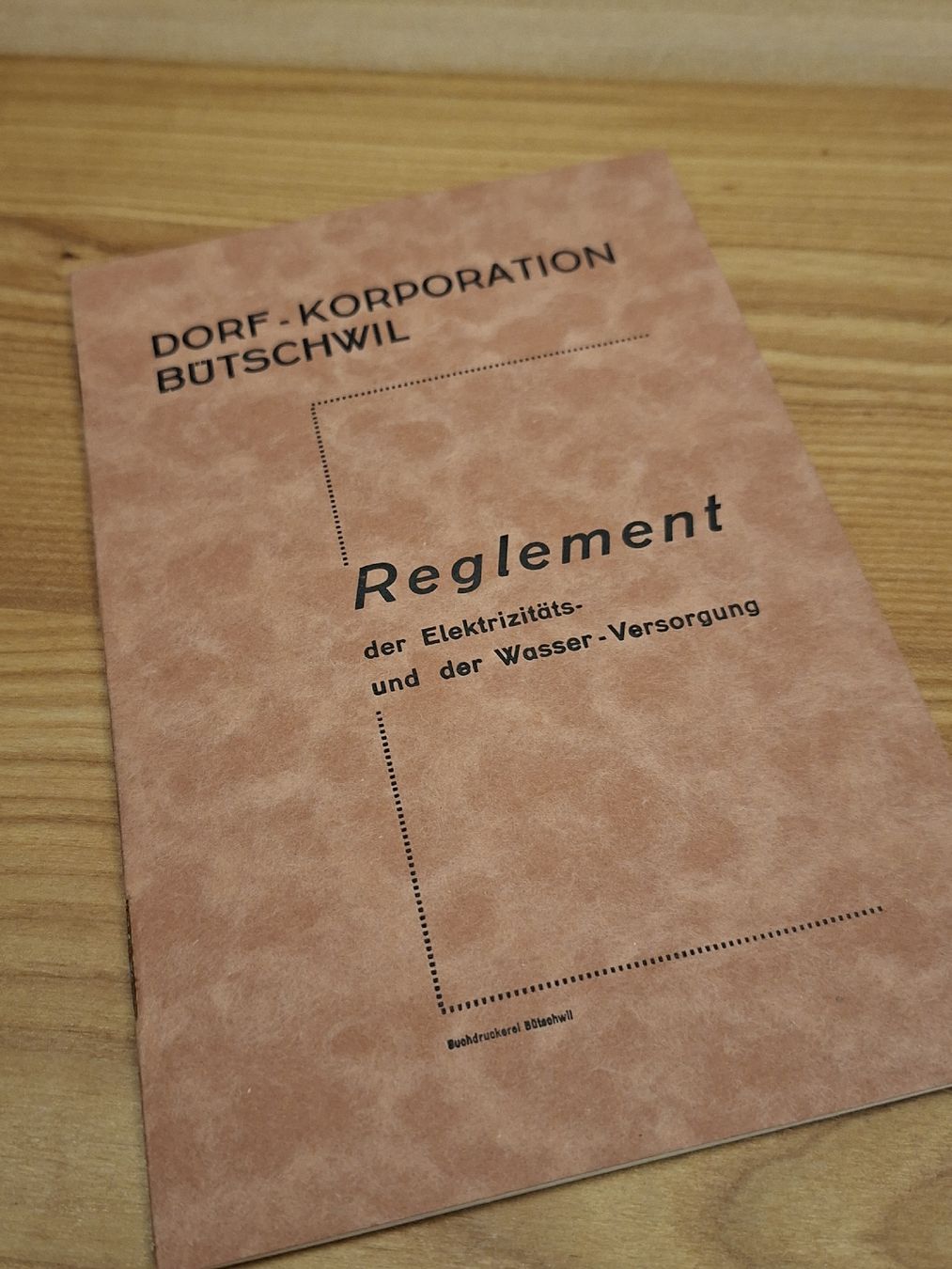Documenti: Reglement Dorf - Korporation Bütschwil 1928 – Usato da Ganterschwil venduto da HeidiuPeter
