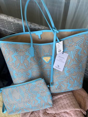 Mollerus Tasche Shopper Bern neu Maze grau blau