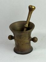 Schwerer antiker Bronze-/Messingmörser mit Pistill 