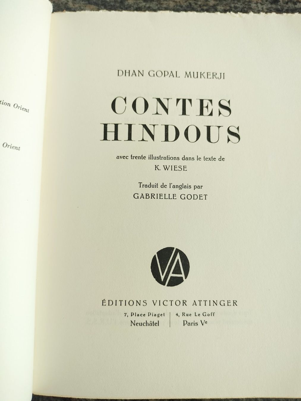 Libri: Contes hindous - Avec 30 illustrations... Éditions Attinger – Nuovo (secondo la descrizione) da Cortaillod venduto da rozinna 3