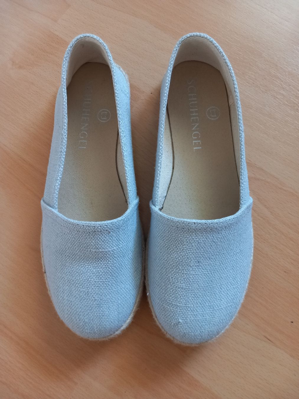 Scarpe da donna: Mules en tissu bleu/gris clair – Usato da Faoug venduto da per_kp6r