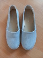 Mules en tissu bleu/gris clair