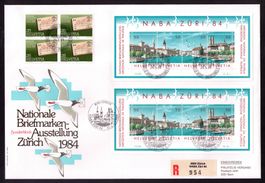 1984_NABA-Block ZÜRICH_Super-R-FDC 24.5.84_2 versch.Stempel!