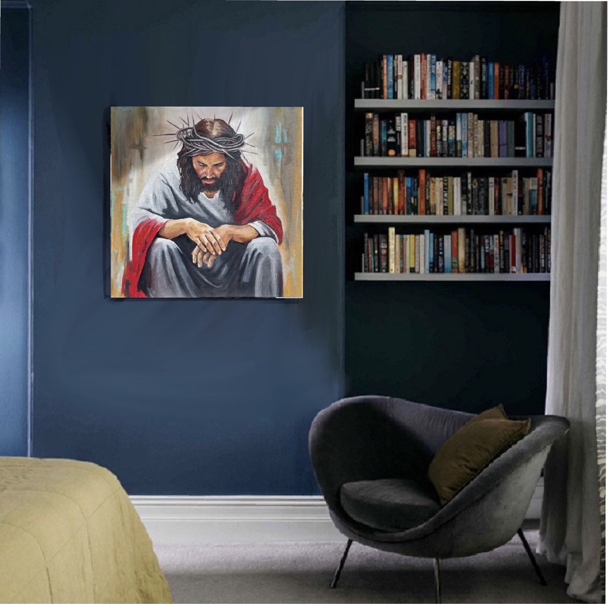 Dipinti: JESUS - Ölbild 80x80 – Nuovo (secondo la descrizione) da Buchs SG venduto da ViccaArt 4
