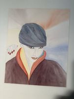 Aquarelle originale signée Chloé - Mode Automne 🍂