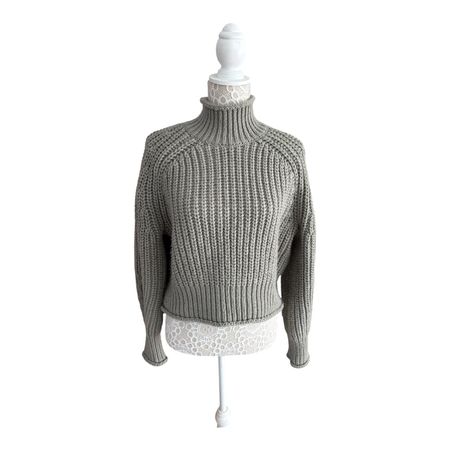Pullover H&M Rollkragen grün-grau