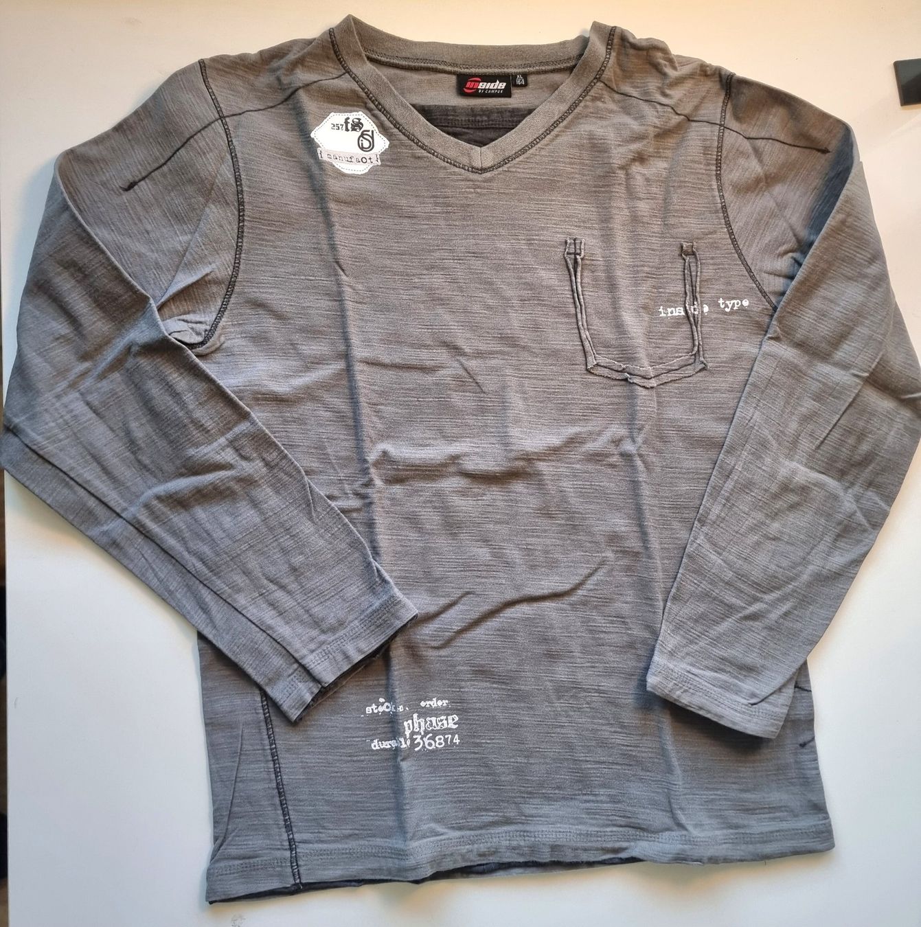 Pullover & Sweatshirts: 164 L InSide by CAMPUS graues langarm Shirt FREAKISH SID – Gebraucht aus Dürnten von Bachtelrider_ 2