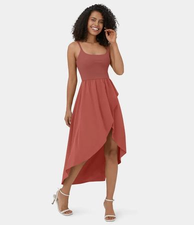 Halara 2-teiliges Flowy-Midikleid Flame red XS NEU