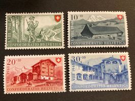 Pro Patria 1948 - komplette Serie ** (ZNr 38, 39, 40, 41)