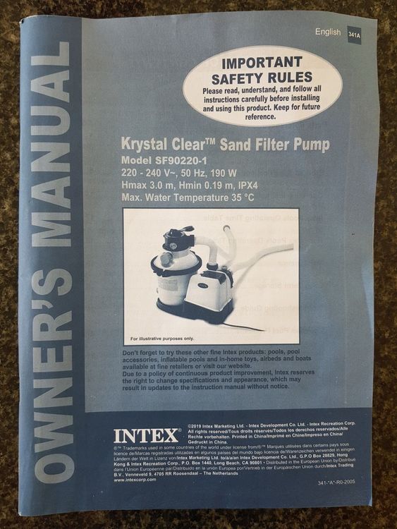 INTEX Krystal Clear Sandfilteranlage SF90220-1 | Kaufen auf Ricardo
