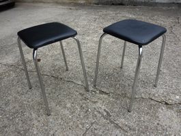 2 Stuhl Hocker Taburettli Tabourettli SOUDEX VINYL o. Tisch