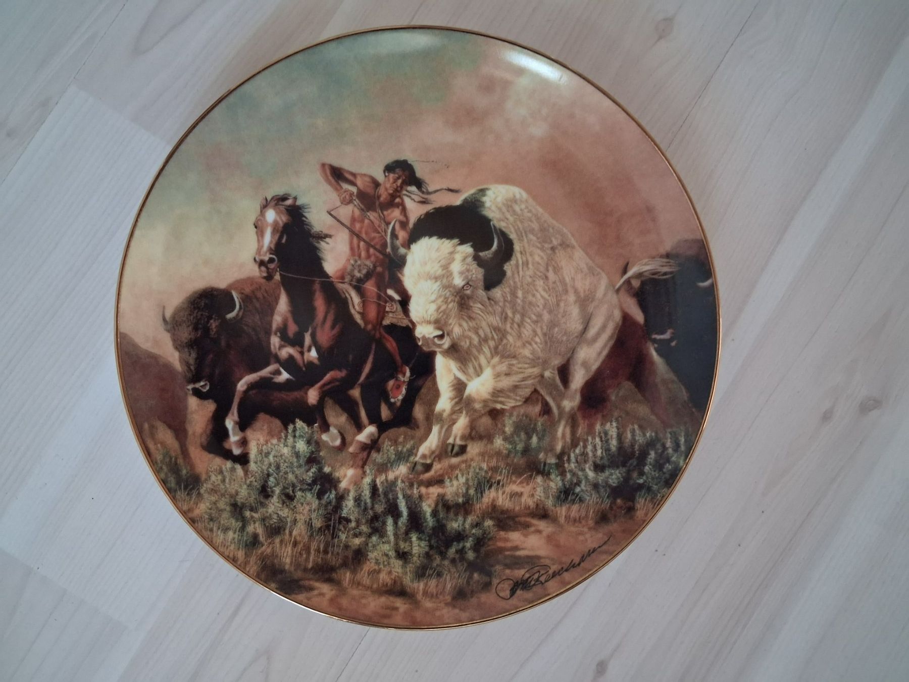 Piatti: SAMMELTELLER INDIANER BUFFALO HUNT – Usato da langnau venduto da Santos1411