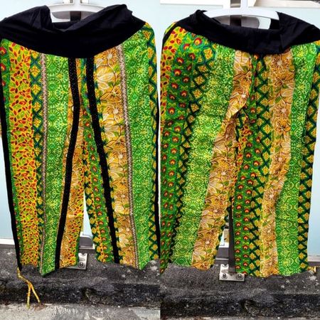 NEU! Boom Baba Hose Gr. S / M Hippie Boho Goa Grün/Gelb