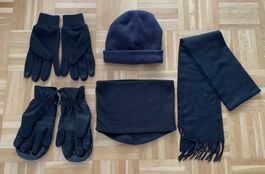Set: Mütze, Halstücher, Handschuhe