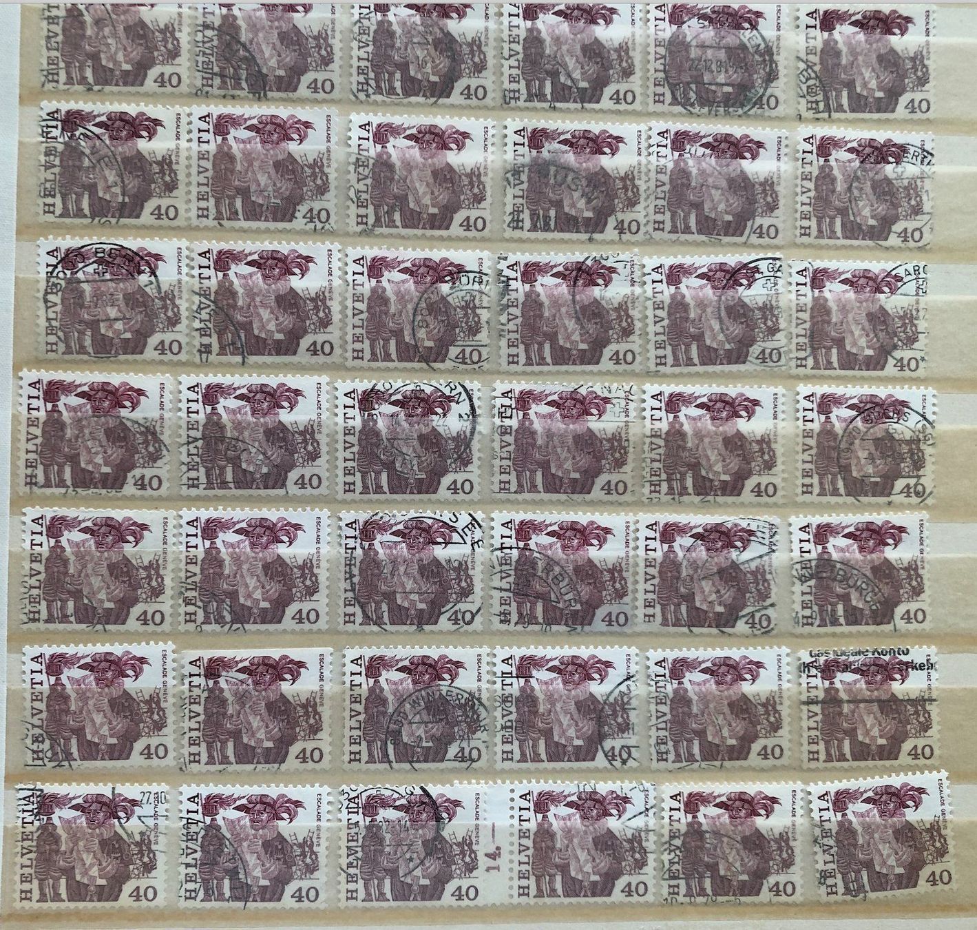 Alle Briefmarken: Nr.598 mit Stempel 60 Stück – Gebraucht aus Aarau von Billa007 2
