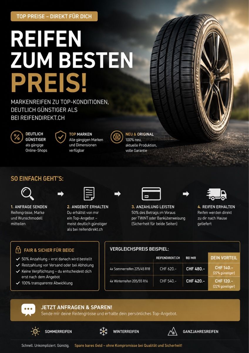 Sonstiges für Büro & Gewerbe: Neue Reifen zum Bestpreis – Neu (gemäss Beschreibung) aus Volketswil von TopDealszh