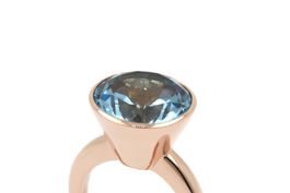 Moderner Topaz Ring 18K Rosegold Grösse 48 *S4444