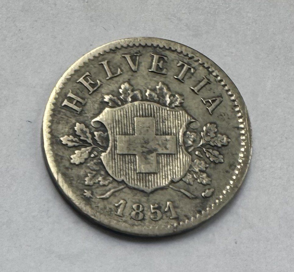 Tutti le monete: 1851 10 Rappen -vz – Usato da Kirchberg SG venduto da Zenhad69