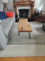 Natural rustic wood coffee table hairpin legs 100x40x40