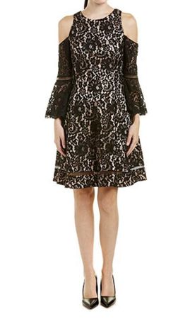 Eliza J Schwarzes Spitzenkleid Coctailkleid Gr.8 Neu