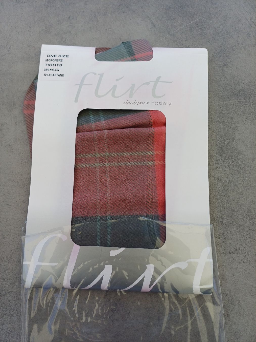 Calze & Collant: Strumpfhose rot-grau kariert, Grösse one size – Nuovo (secondo la descrizione) da Ebikon venduto da Alexjasmin