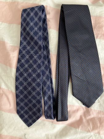 2 x Krawatte, Krawatten, gestreift, 100% Seide, Zadi Milano