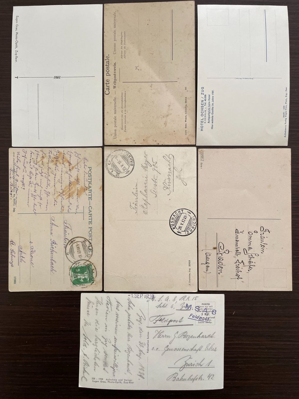Cartoline postali: ZUG Lot von 25 Ansichtskarten im Kleinformat – Usato da Wald ZH venduto da TLILEF 4