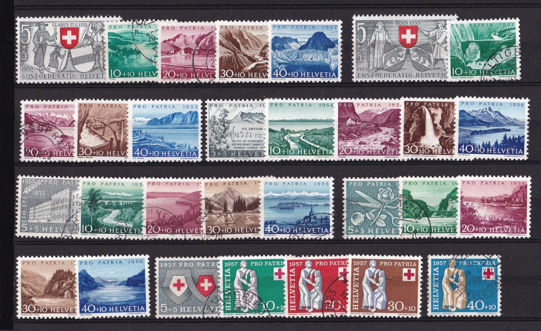 Tutti i francobolli: Pro Patria Briefmarken Lot ab 1938 – Usato da Münchwilen AG venduto da Nesar 2