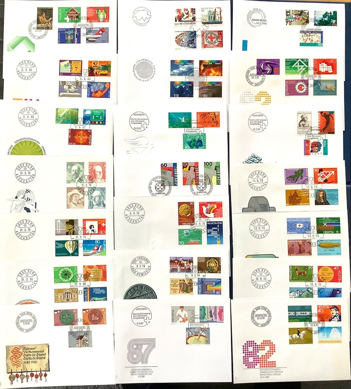 Tutti i francobolli: 1975 / 1979 / Schweiz Div.FDC – Nuovo (secondo la descrizione) da Liestal venduto da Skunk02