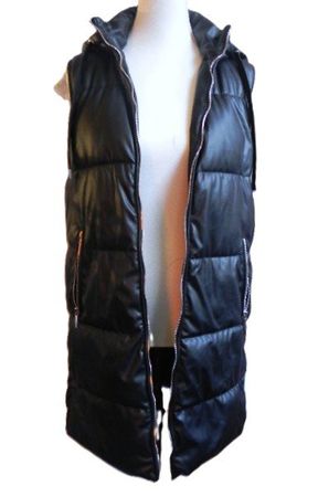 Gr. 36 ZARA Puffer Weste lang schwarz