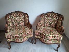 Superbe Salon de Style Louis XV – Canapé & 2 Fauteuils