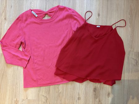 Damen Oberteile Set pink und rot zwei Stück gebraucht