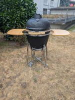 Keramik Grill schwarz mit Thermometer und Rollen GrillClub