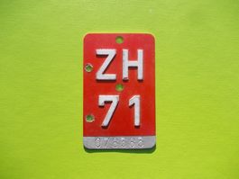 Zum 55. Geburtstag! ... Velonummer / Fahrradnummer ZH 71