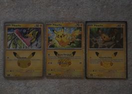 Pokémon spéciale 30ans  Lot de 3 pikachu  (NM)