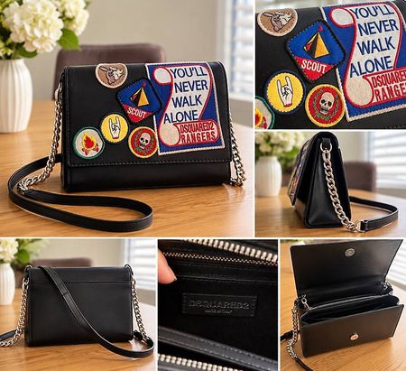 Original DSQUARED2 Rangers Umhängetasche  Schwarz