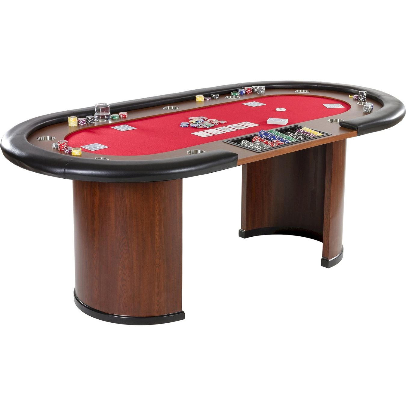Giochi: ROYAL FLUSH Pokertisch 213x106x75cm rot – Nuovo e nell'imballaggio originale da Bottighofen venduto da zaap 1