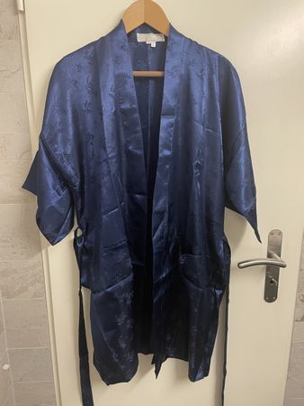 Silk Dressing Gown Oriental Blue